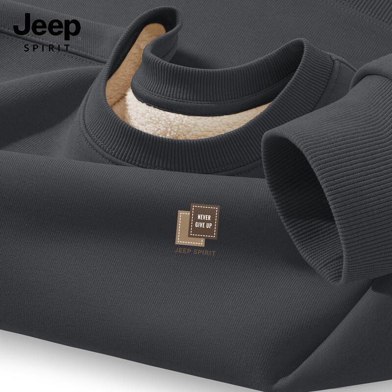 JEEP SPIRIT Men's Fleece Lined Round Neck Sweatshirt