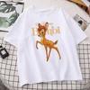 2026 New Cute Cartoon Bambi Retro Fashion Classic Pattern Breathable Crew Neck Top Short Sleeve for Everyday Wear