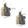 2 Sets of Ceramic Couple Elephant Double Elephant Elephant Sculpture Fashion   Bedroom