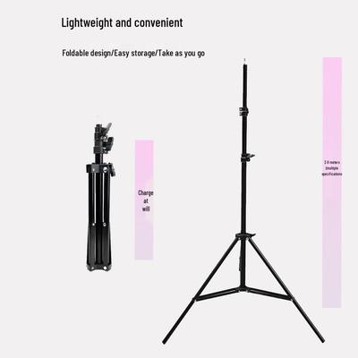 Tripé para Fotografia com Luz para Live, Projetor e Suporte para Flash (Ajustável de 2,1m a 2,8m com Mola)