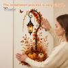 Thanksgiving Window Clings Autumn Pumpkin Street Lamp & Maple Leaves Wall Sticker, Waterproof PVC Fall Harvest Atmosphere Decor Decal, Decorative Peel