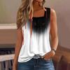 Sleeveless Square Neck Tank Top with Ruffle Detail Halloween Inspired Print Lightweight Casual Summer Blouse for Women