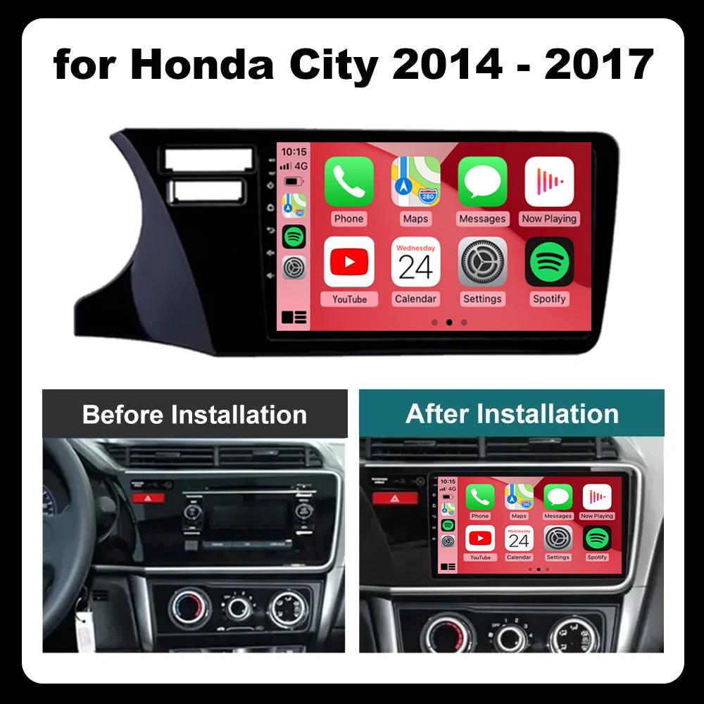 For Honda City 2014 2015 2016 2017 2018 2019 Android 14 Qualcomm Car Radio GPS Navi QLED Screen Car Player WIFI BT 4G Head Unit