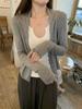 Women's Lightweight Korean-Style Knit Cardigan - Sun Protection, Long Sleeve, Versatile Shawl for Summer, Spring, and Autumn.