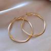 Luxury Female White Red Enamel Round Hoop Earrings Vintage  Gold Color Wedding Jewelry For Women