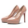 Fashion Sexy Thin Heeled Pumps for Women Platform Patent Leather Concise Super High Wedding Party Shoes 12CM 10CM Heel Height