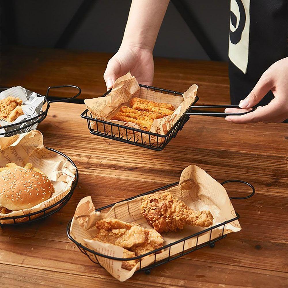 1Pcs Home BBQ Kitchen Tool Frying Tray Food Storage Container French Fries Holder Fryers Basket