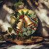 Metal Christmas Bell Round Sign Holiday Decor Vintage Home Wall Art Gift