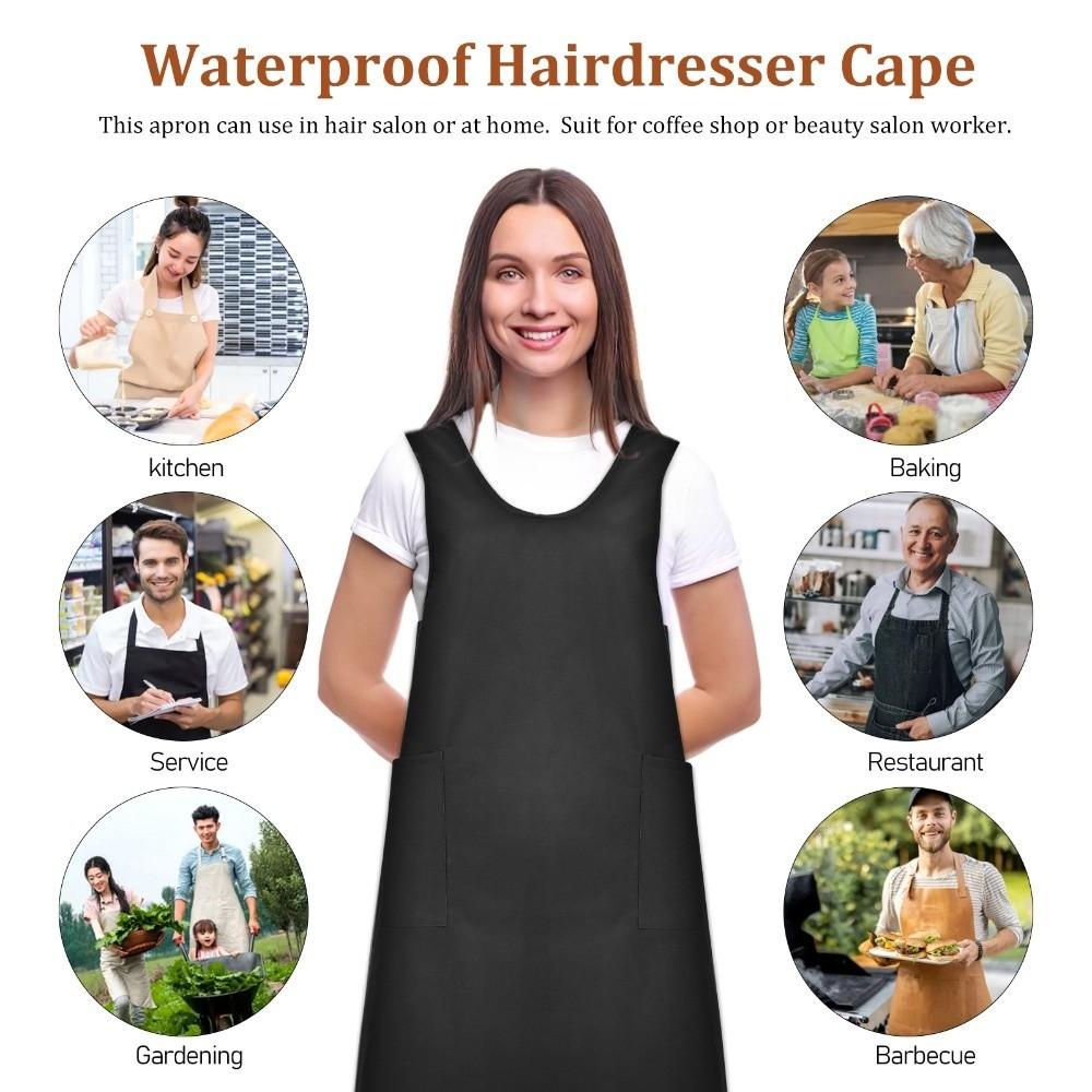 with Pockets Barber Shop Work Clothes Soft Cross Hairdressing Apron Hair Salon Uniforms  Housewife