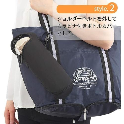 Tone Water Bottle & Mug Bottle Accessory Bottle Cover Shoulder Bag TC-22 (Checked Black)