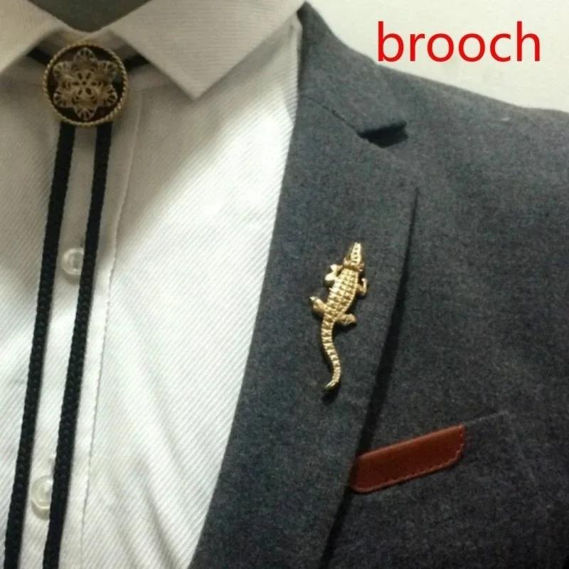 Metal Crocodile Brooch Retro Gold Series Suit Shirt Jacket Coat Collar Pin Fashion Advanced Sense Clothing Accessories Pin Gifts