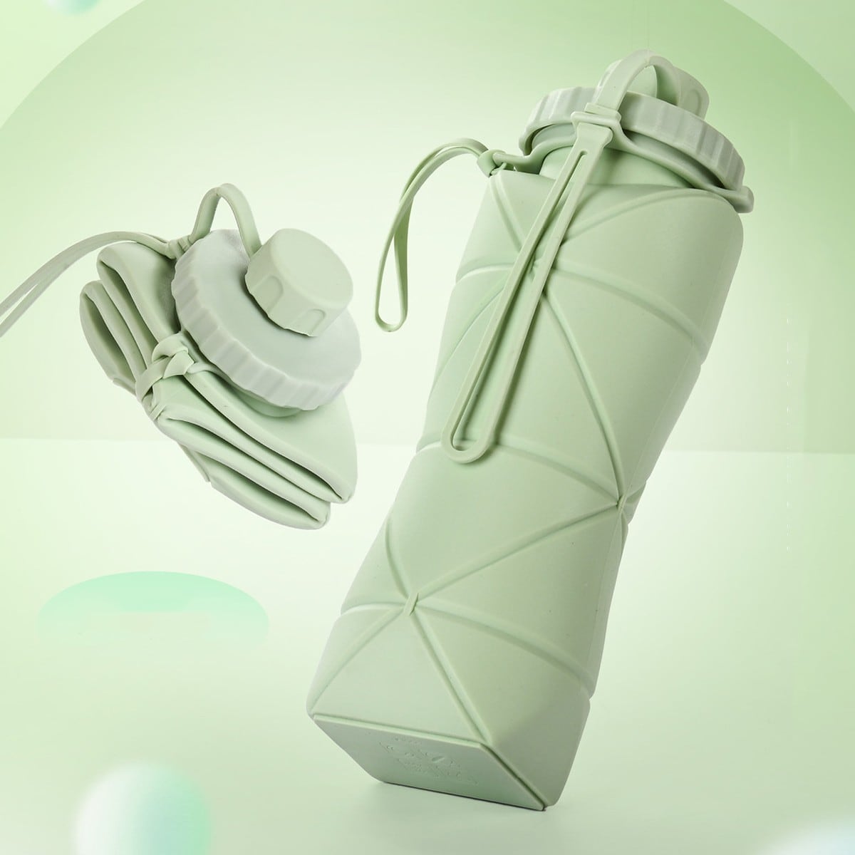 1 Folding Water Cup, Outdoor Travel Sports Silicone Water Cup, High Temperature Resistant and Stretchable Folding Cup