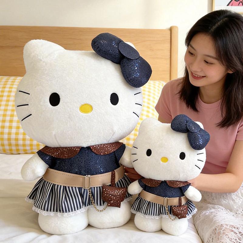 Sanrio Hello Kitty Standing Dress Plush Stuffed Dolls Super Soft Cute Toys Large Size Export Collection Birthday Gift Girls Kids