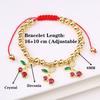 Hot Sale Cute Cherry Strawberry Pendant Copper Bead Chain Bracelet High Quality Crystal Zirconia Fruit Jewelry For Daily Wear
