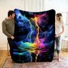 Flannel Throw Blanket Colorful lightning special HD Printed,suitable for sofas,beds,offices,travel,camping chairs,warm blanket