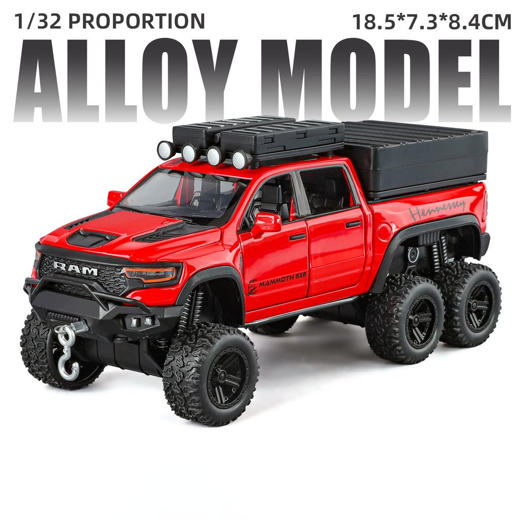 1:32 RAM 1500 TRX Viper Car Model Toy Doors Opened Pull Back Alloy Die-cast Vehicles Models Music Light Gifts for Kids Boys