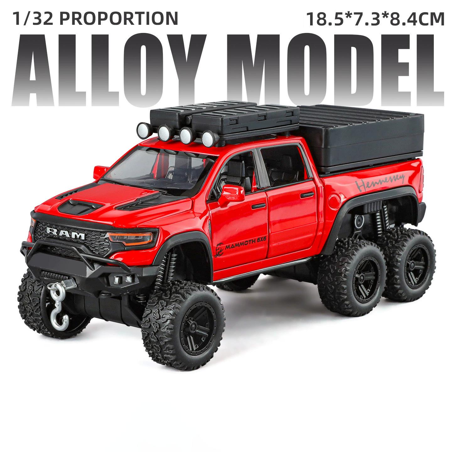 1:32 Ram 1500 Trx Viper Auto Model Speelgoed Deuren Openen Terugtrekken Legering Die-Cast Voertuigen Modellen Muziek Licht Cadeaus Voor Kinderen Jongens