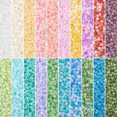 Cream Cloud Fantasy Rice Beads: 2/3/4mm Round Glass Beads for Handmade DIY Bracelets & Necklaces.
