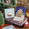 Merry Christmas Fold Small Greeting Cards with Envelopes Xmas Postcard Navidad New Year 2025 DIY Gift Card Decoration Noel