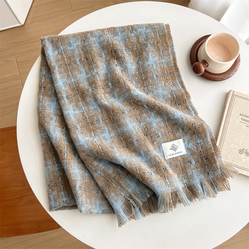 

Новый короткий борода имитация кашемира клетчатый шарф для женщин осень и зима милый колледж стиль мягкий и липкий теплый шея 60 * 200cm