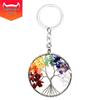 7-Color Natural Crystal Tree of Life Keychain Pendant