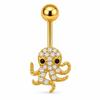 Dangle Belly Button Ring Gold Color Hypoallergenic Butterfly Heart Shape Piercing Jewelry for Summer Beach Party