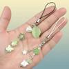 Handmade Four Leaf Clover Beaded Phone Charm Y2K Cute Cat Totoro Keychain Cybercore Cell Phone Chain Pendant Key Ring Bag Decor
