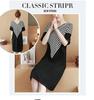 Korean V-Neck Maternity Dress: Loose, Slim Fit, Large Size, Short-Sleeved, Niche Design
