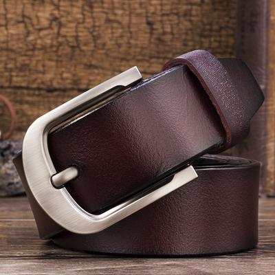 Belt Men'S Casual Pin Buckle Genuine Leather Youth Belt Men'S High Quality Cowhide Belt