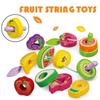 Wooden Animals Caterpillar Eat Fruits String Threading Beads Toddler Preschool Activities Lacing Toys For Kids X5Y4