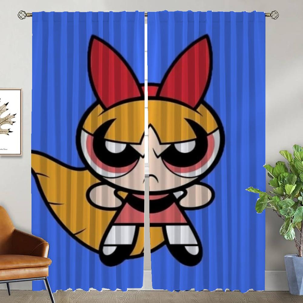 

Powerpuff Girls Curtains for Living Room Curtain Tulle for Bedroom Shades Home Interior Curtains 2 Pieces Halloween Decoration W50xH70cmx2pcs-CL