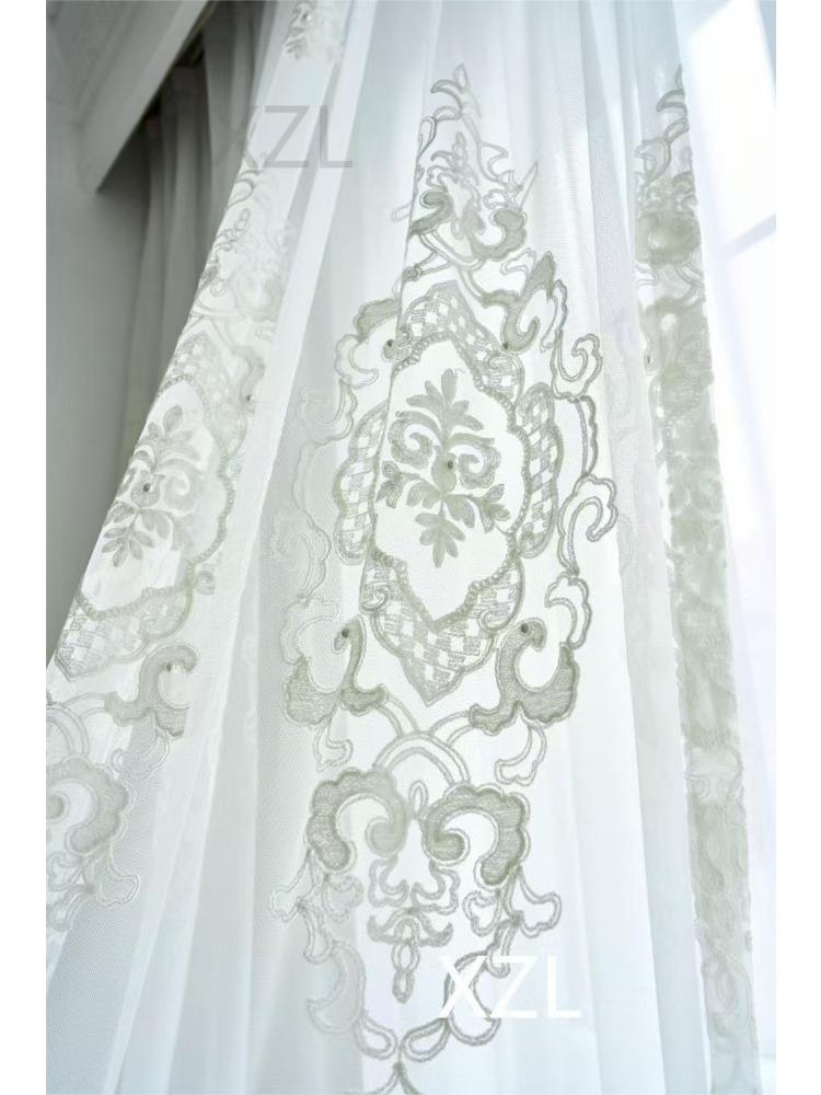 European Curtain Embroidery Living Room Bedroom Balcony Transparent Curtain Curtain Window Screen