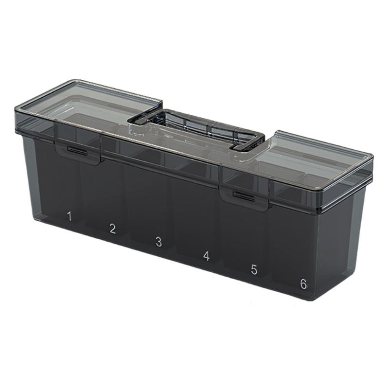 Clear Plastic Tool Box With Handle And Multiple Dividers Clear Parts Organizers For Industrial Parts And DIY Projects