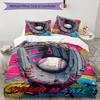 3PC Custom Name Baseball Glove Ball Bedding Set Duvet Cover Closure Includes 1 Duvet Cover & 2 Pillowcases for Bedroom