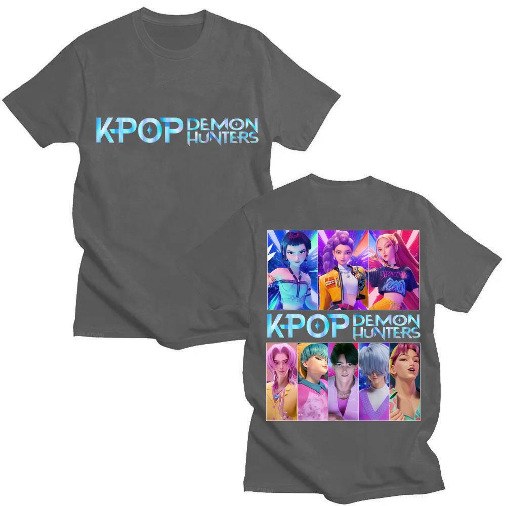 KPop Demon Hunters Huntrix Saja Boys Graphic T-shirts Men Women Fashion Manga Short Sleeve Oversized 100% Cotton Casual T Shirts