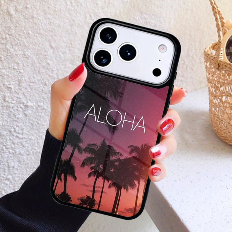 Aloha Hawaii Hawaiian Beach Palms Phone Case For iPhone 17 Air 16 15 14 13 12 11 Pro Max Plus
