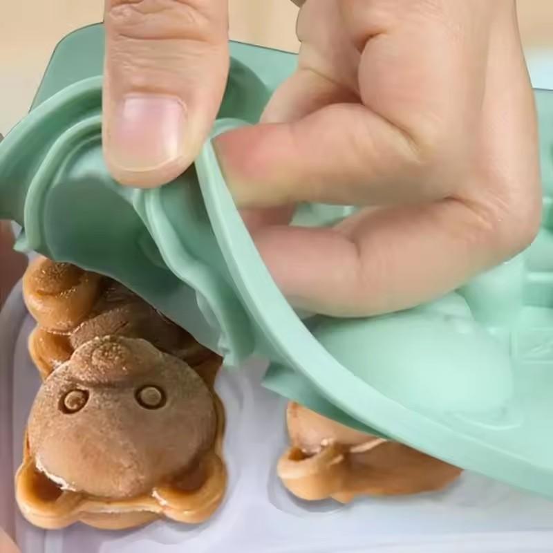 Cute Teddy Bear Ice Cube Making Mold Splash-proof And Easy To Fall Off, For Refrigerator With Container, Cute Bear Ice Cube Tray