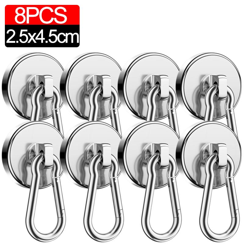 

10/1 шт. Магнитный карабин, мощный неодимовый магнит, вращающийся на 360°, настенный, прочный магнит, присоска, крючок для хранения, кольцо