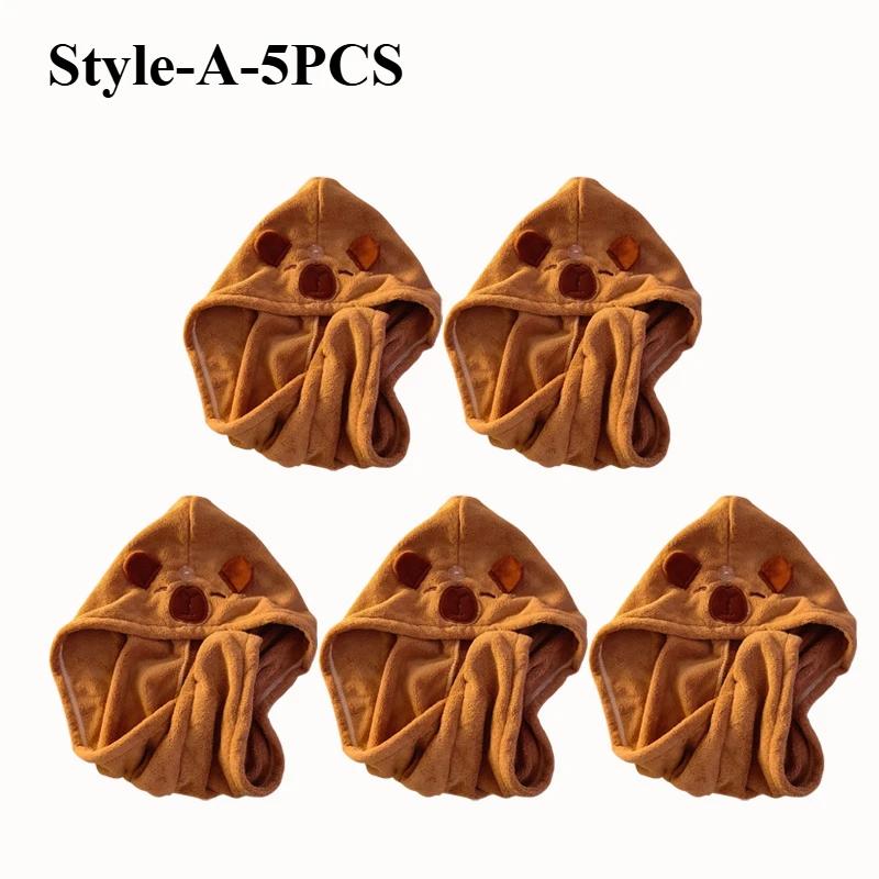 1/3/5PCS Capybara Kawaii Plush Hair Drying Hat Towel Cap Water Guinea Pig Hat Bath Hat Towel Cap Super Absorption Hair Dry Cap