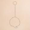 Women's Elegant Style Summer Finger Ring Bracelet, Minimalist Fine Chain Integrated Hand Jewelry Accessory