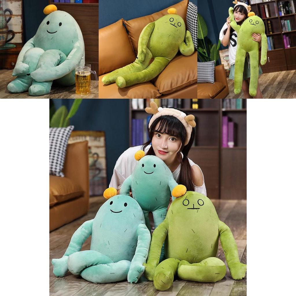 Adorable Korean Style Cactus Stuffed Toy Soft And Cuddly Plush Doll For Girls Large Size Cushion Pillow With Cute Facial Expression