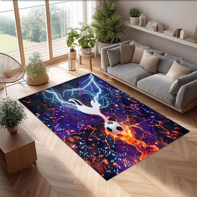 Tottenham Hotspur Bedrukte Flanellen Vloerkleed Antislip Zacht Polyester Vloerkleed Binnen Decoratie Mat voor Slaapkamer Woonkamer Bank