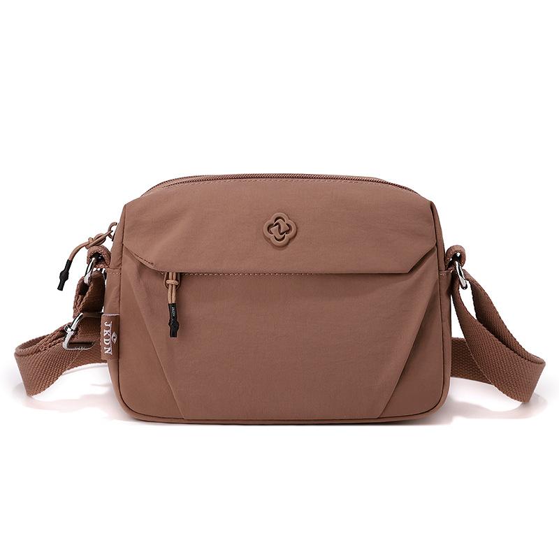 Vattentät Nylon Crossbody-väska med Flera Fickor Casual Axelväska för Kvinnor