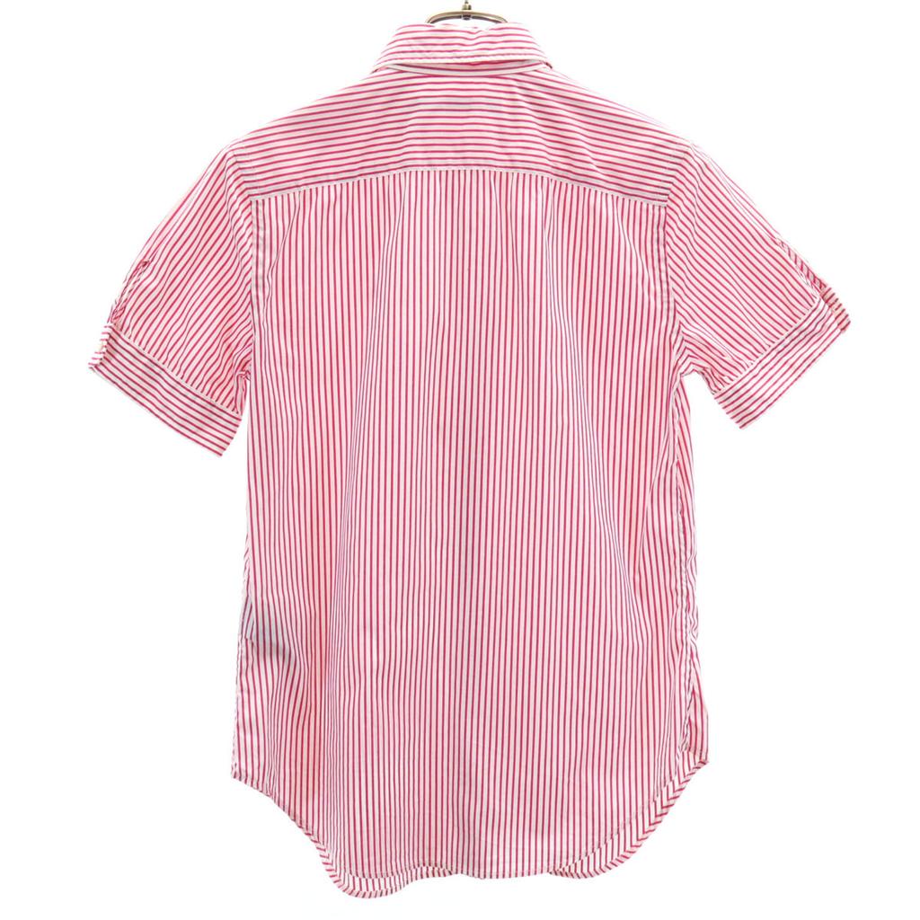 Ralph Lauren Striped Pattern Short Sleeve Shirt 2 Pink Special Wing Women Used