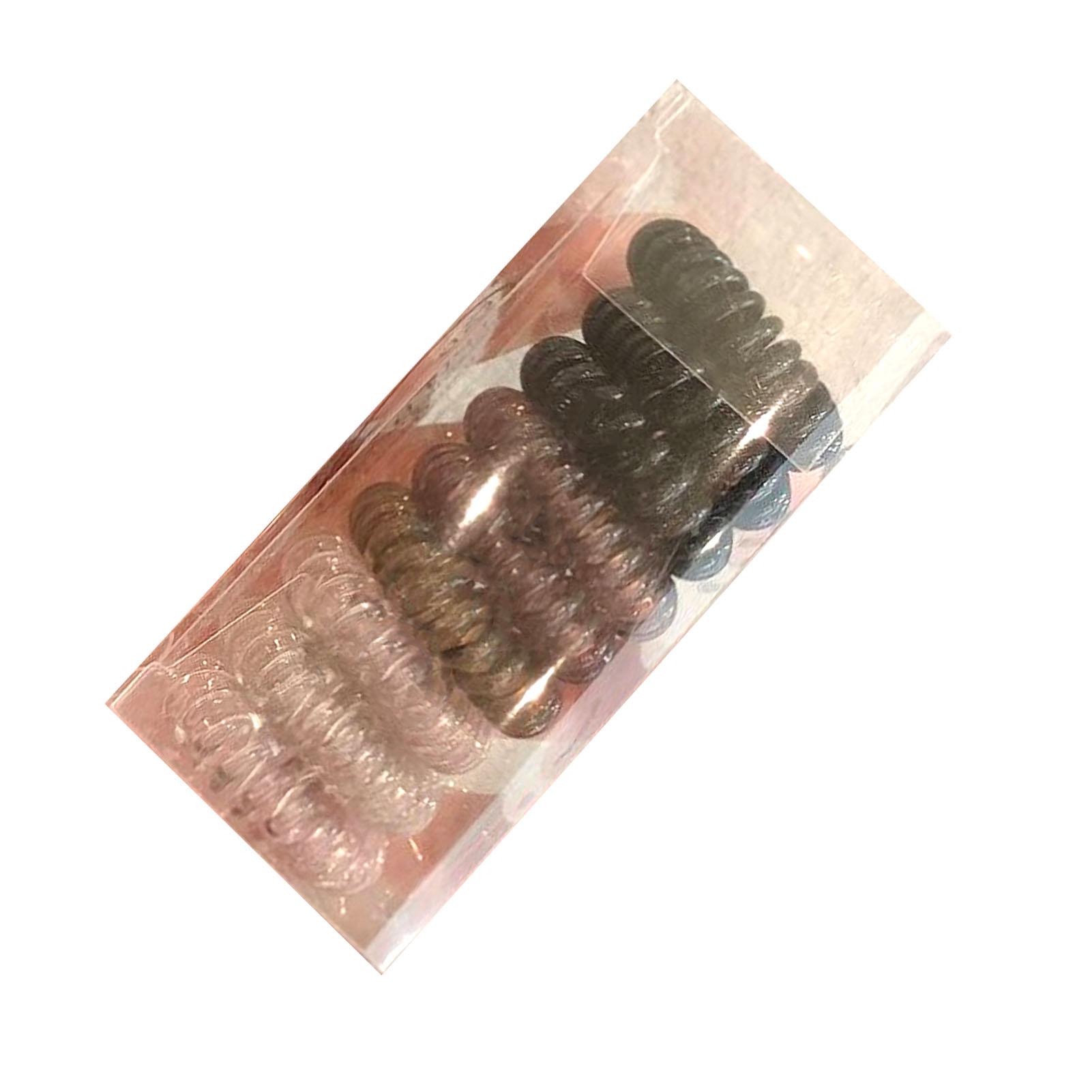 

Elastic Coil Hair Ties Phone Cord Shaped Comfortable Wear Spiral Hair Ties for GirlsGradient Black