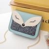 Fashion Trend Sequined Fox Face Decoration Women's Bag Versatile Magnetic Buckle Chain Small Square Bag
