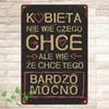 Vintage Polish Phrase Metal Sign, Retro Blackboard Style Wall Decor, Waterproof for Home Bar & Cafe