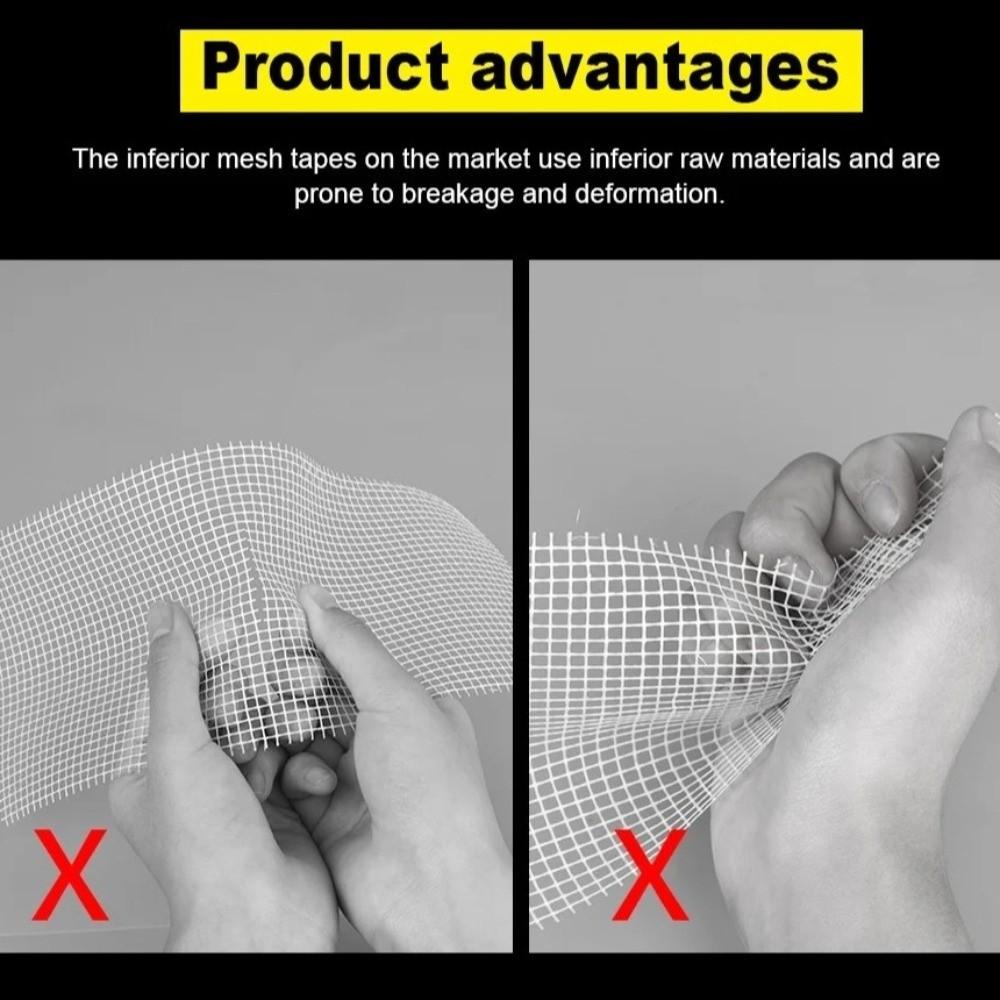 Self-Adhesive Drywall Joint Tape Alkali Resistant Heavy Duty Fiber Mesh Crack Patch Tape Fiberglass Drywall Repair Tape