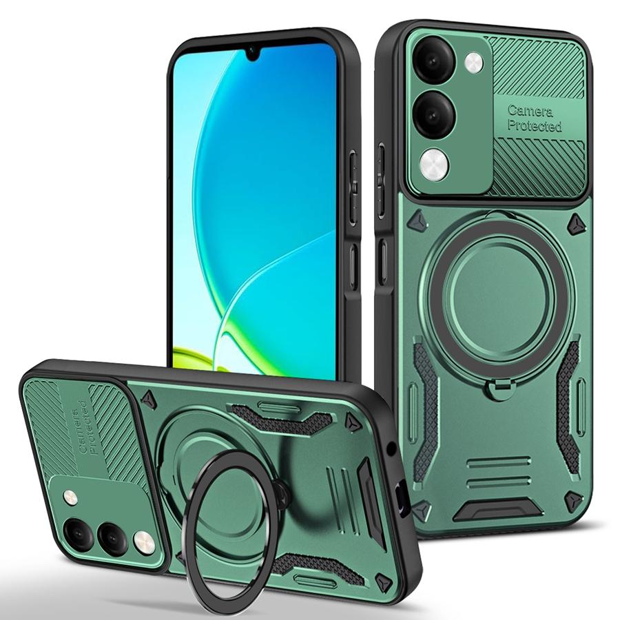 Solid Armor Shockproof Magnetic Case For Vivo Y39 Y29S 5G V50 Lite Y04S Y04 Y29 Car Holder Ring Stent Phone Cover