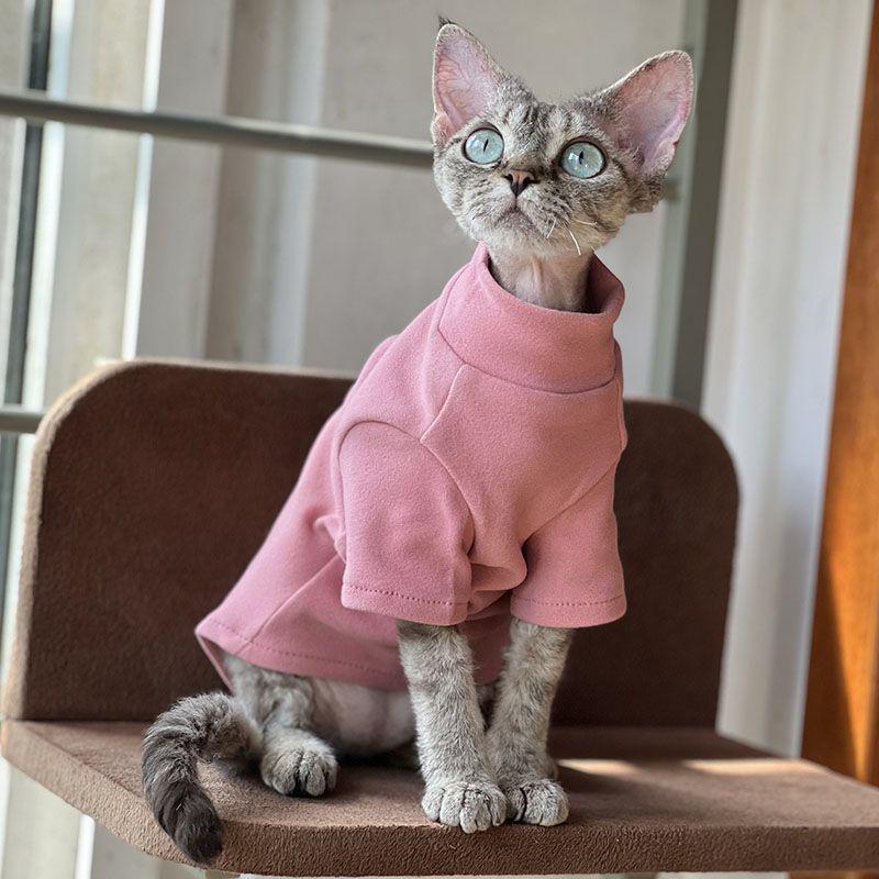 Cozy High-Neck Base Layer for Sphynx, Devon, and Hairless Cats - Soft, Warm, No-Fur Design for Spring, Autumn, and Winter